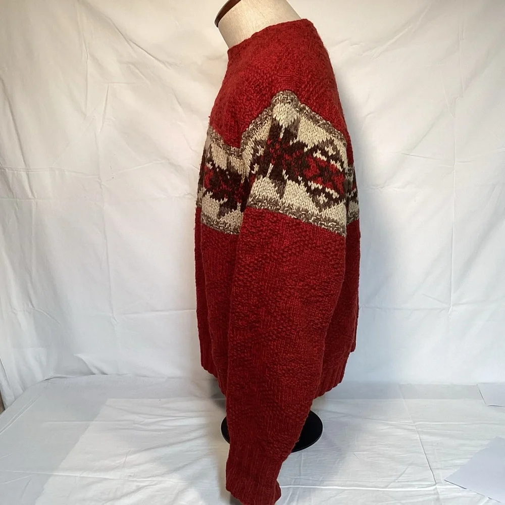 Polo Ralph Lauren Vintage Men's Southwestern Aztec Wool Hand Knit Sweater Large - Picture 5 of 10